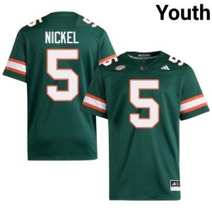 Green University #5 College Football Luke Nickel Youth UM Jerseys 969310-791
