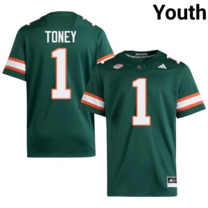 Green UMiami #1 College Football Malachi Toney High School Youth Jersey 929569-579