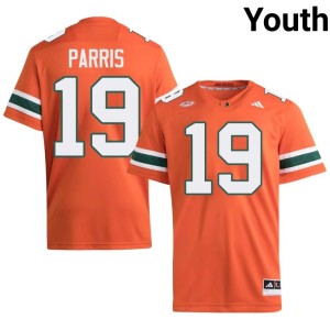 Orange Alumni College Football #19 Youth Milan Parris UMiami Jerseys 629132-183