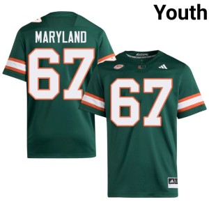 Green Russell Maryland College Football Youth Hurricanes Alumni #67 Jerseys 393496-495